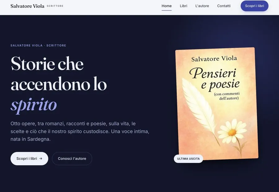 Il sito salvatoreviolalibri.it realizzato per scrittore